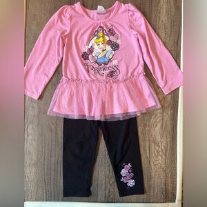 Vintage 2000s Y2K Disney Princess Cinderella Baby Clothes Outfit Set 3T